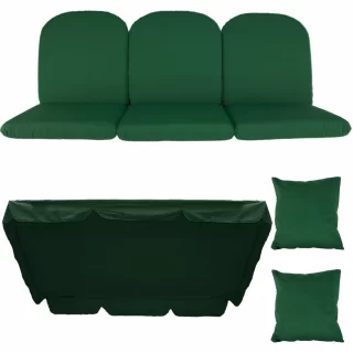 Poduszki Zielone na Huśtawkę Ogrodową BAHAMA RIMINI 150cm + jaśki + daszek 