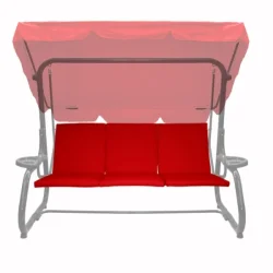 Czerwona poduszka ogrodowa 180cm na huśtawkę.