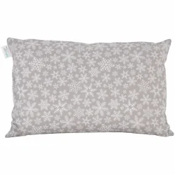 Jasiek dekoracyjny na kanapę z szarym wzorem śnieżynek. Pojedynczy jasiek.