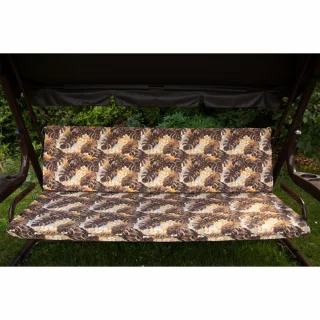 Poduszka ogrodowa na huśtawkę, rozmiar 150 cm, pojedyncza. Wzór w brązowe i żółte liście.