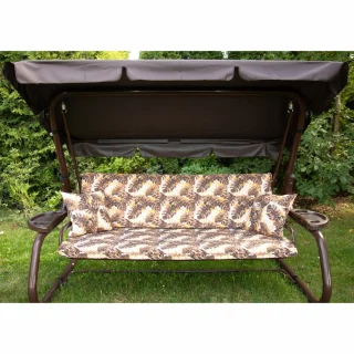 Poduszki ogrodowe 180cm na huśtawkę z wzorem liści, komplet. Idealne do ogrodu lub na taras.