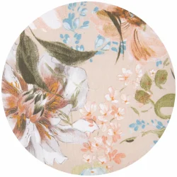 Poszewka dekoracyjna do domu, pojedyncza. Beżowa w kolorowe kwiaty.