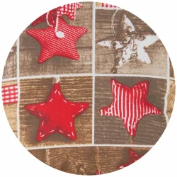 Jaśki świąteczne na sofę z motywem gwiazd, w czerwono-brązowej kolorystyce. Idealne jako dekoracja do domu.