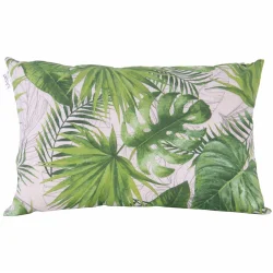 Poduszka dekoracyjna na kanapę z motywem liści w zielonej kolorystyce. Pojedyncza sztuka.