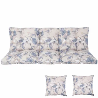 Poduchy ogrodowe 170cm na ławkę, wzór kwiatowy, komplet z jaśkami. Idealne na taras lub do ogrodu.