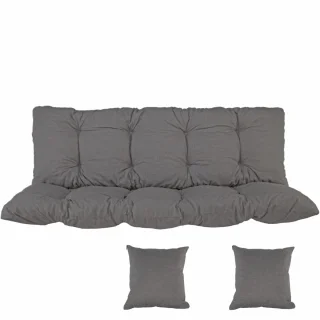 Poduszki ogrodowe 130cm, szare, na huśtawkę. Komplet z jaśkami.