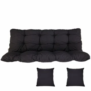 Poduszki na Huśtawkę Ogrodową MALIBU 130cm + Jaśki Antracyt
