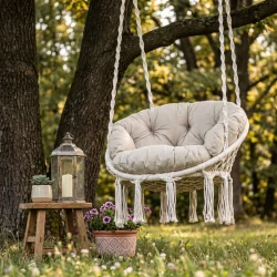Poduszka na Bocianie Gniazdo BOHO Beż Zimny