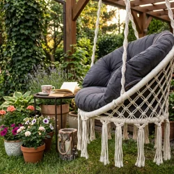 Poduszka na Bocianie Gniazdo BOHO Antracyt