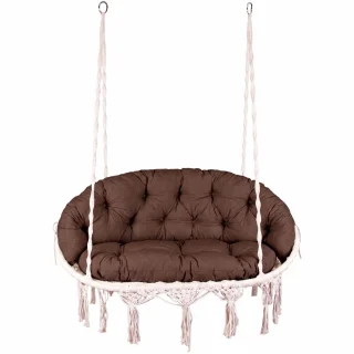Poduszka na Bocianie Gniazdo BOHO Dwuosobowe Brąz