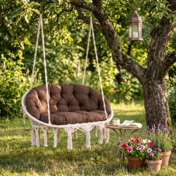 Poduszka na Bocianie Gniazdo BOHO Dwuosobowe Brąz
