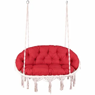 Poduszka na Bocianie Gniazdo BOHO Dwuosobowe Czerwone