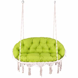 Poduszka na Bocianie Gniazdo BOHO Dwuosobowe Limonka