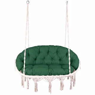 Poduszka na Bocianie Gniazdo BOHO Dwuosobowe Zielony