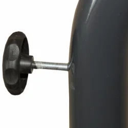 Pokrętło do daszku huśtawki ogrodowej, pojedyncza sztuka, czarne z metalowym prętem.