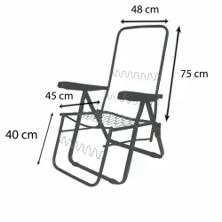 Metalowy stelaż leżaka do ogrodu, kompletny, w kolorze ciemnym. Wymiary podane na zdjęciu.