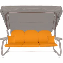 Poduszki ogrodowe 180cm na huśtawkę, kompletne z jaśkami, w kolorze żółtym. Idealne na taras lub do ogrodu.