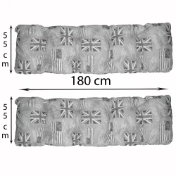 Poduszka ogrodowa 180 cm z flagowymi wzorami, na ławkę ogrodową.