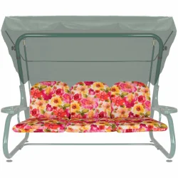 Poduszki na huśtawkę, wymiar 180 cm, na taras lub do ogrodu. Kolorowy kwiatowy wzór.
