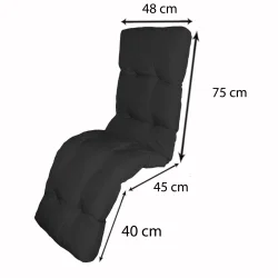 Poduszka na leżak ogrodowy, pojedyncza sztuka. Kolor czarny, pikowana.