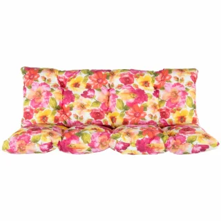 Poduszka na ławkę ogrodową 150cm, w kwiatowy wzór, kolorowy.
