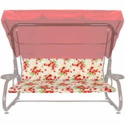 Poduszka ogrodowa 180 cm na huśtawkę, wzór czerwone kwiaty.