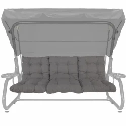 Poduszka na huśtawkę ogrodową 180cm, szara, z oparciem. Idealna do ogrodu.