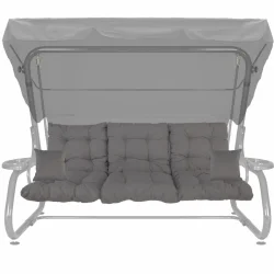 Poduszki ogrodowe 180cm na ławkę, w kolorze szarym. Pojedyncza poduszka z dwoma jaśkami.