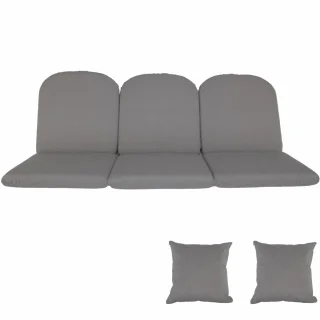 Poduszki ogrodowe 180cm na huśtawkę, komplet z jaśkami, szare.