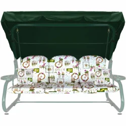 Poduszki na huśtawkę do ogrodu z daszkiem, wzór w kwiaty. Komplet zawiera poduszki i jaśki.