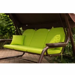 Poduszki 180cm na huśtawkę, do ogrodu. Zestaw w kolorze jasnozielonym z jaśkami.