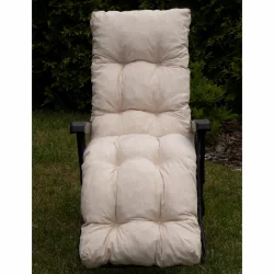 Poduszka na leżak ogrodowy, pojedyncza sztuka, w kolorze beżowym. Idealna na taras lub do ogrodu.