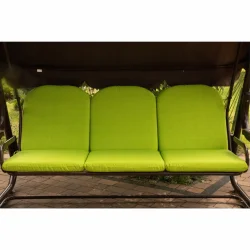 Poduszki ogrodowe 180cm na huśtawkę, w zielonym kolorze, kompletne oparcie i siedzisko.