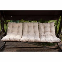 Poduszki ogrodowe na huśtawkę, kolor beżowy, komplet z trzema miejscami siedziska i oparcia.