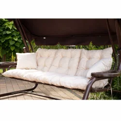 Poduszki ogrodowe 180cm na huśtawkę, w kolorze kremowym. Pojedyncza poduszka z jaśkami.