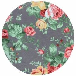 Poduszka na leżak ogrodowy w kwiatowy wzór, na szarym tle. Pojedyncza poduszka idealna na taras lub do ogrodu.