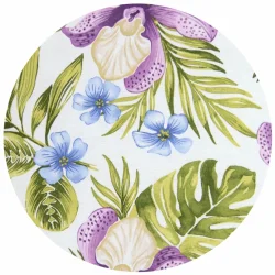 Poduszki ogrodowe 180cm, z motywem kwiatowym w fioletowych, zielonych i niebieskich kolorach, na taras.