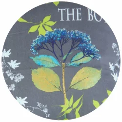 Poduszka ogrodowa 150cm na ławkę, szary materiał z motywem kwiatowym. Idealna do ogrodu lub na działkę.