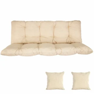 Poduszki na Huśtawkę Ogrodową MALIBU 150cm + Jaśki Beż Ciepły