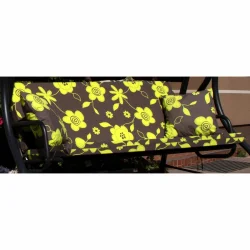 Poduszka ogrodowa 150cm na huśtawkę, w brązowo-żółte kwiaty, z kompletem jaśków.