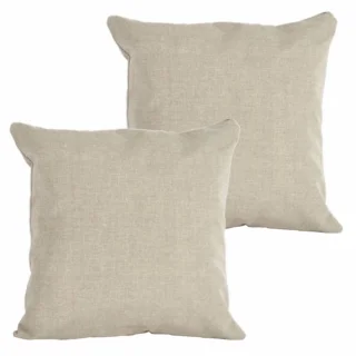 Zestaw beżowych jaśków dekoracyjnych, idealnych na kanapę.