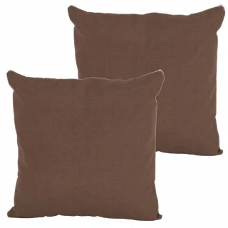 Zestaw brązowych jaśków dekoracyjnych na kanapę. Prosty design idealny do nowoczesnych wnętrz.