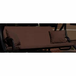 Poduszki ogrodowe 150cm na ławkę, brązowe, z jaśkami. Idealne do ogrodu lub na taras.