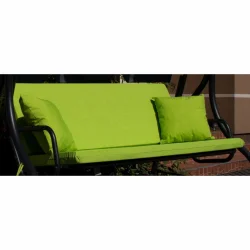 Poduszki ogrodowe 150cm na huśtawkę, zielony komplet z jaśkami. Idealne na taras lub do ogrodu.