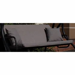 Poduszki ogrodowe 150cm na huśtawkę, ciemnoszare, z dwoma jaśkami. Idealne do ogrodu lub na taras.