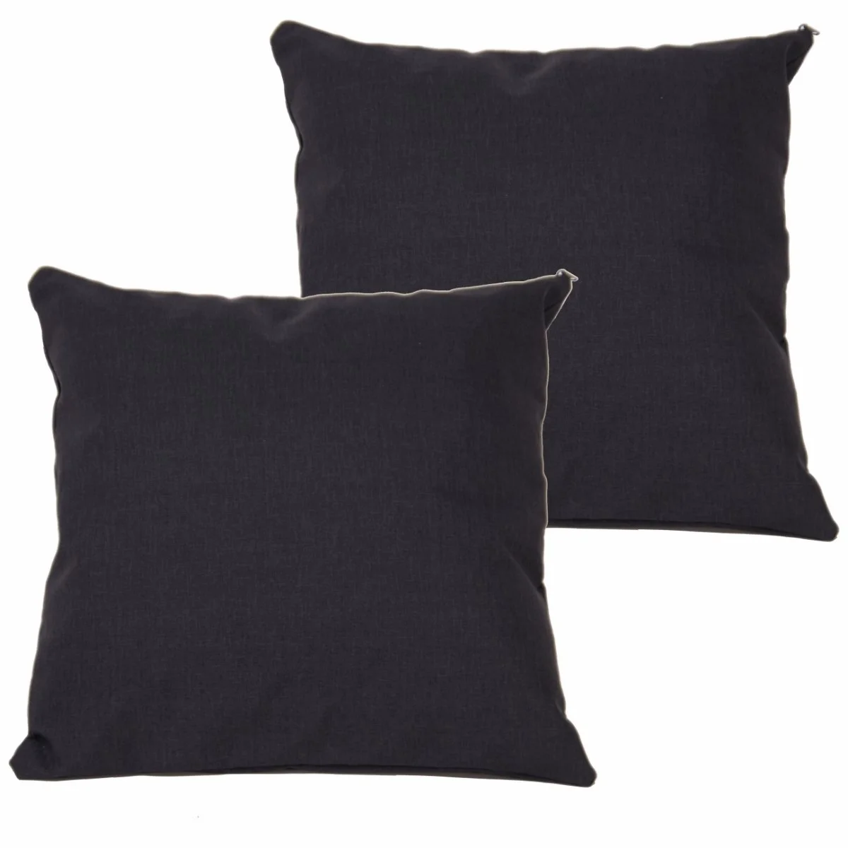 Zestaw antracytowych jaśków do salonu na kanapę. Prosty wzór w jednolitym kolorze.