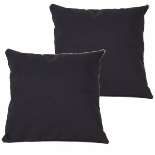 Zestaw antracytowych jaśków do salonu na kanapę. Prosty wzór w jednolitym kolorze.