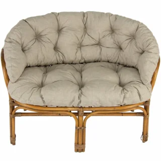 Poduszki na ratanową sofę do ogrodu, koloru beżowego.