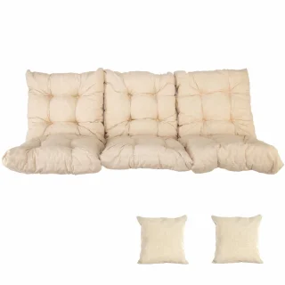 Poduszki ogrodowe 180cm, w zestawie z jaśkami, kolor beżowy. Idealne na huśtawkę ogrodową.