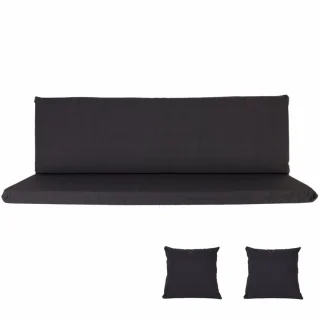 Poduszki ogrodowe 150cm na ławkę w kolorze antracyt z dwoma jaśkami. Idealne na taras lub do ogrodu.